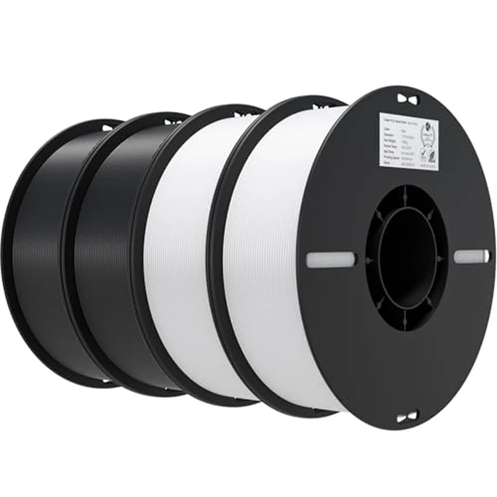 Creality Ender PLA Filament 1.75mm 4KG for 3D Printing, 3D Printers Cost-Effective Filament, No-Tangling, Strong Bonding and Overhang Performance Dimensional Accuracy +/-0.02mm, White and Black by Creality - Used - Good condition - CA$58.79