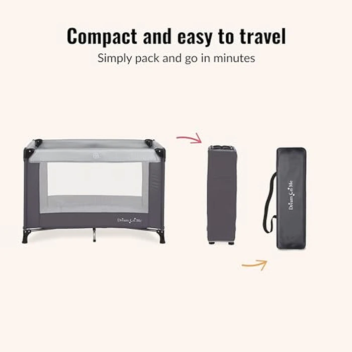 Dream On Me Nest Portable Baby Playard, Lightweight Foldable Travel Play & Nap Space with Carry Bag, Breathable Mesh Sides for Infants & Toddlers, Compact Indoor Outdoor Use, Grey by Dream On Me - Image 4