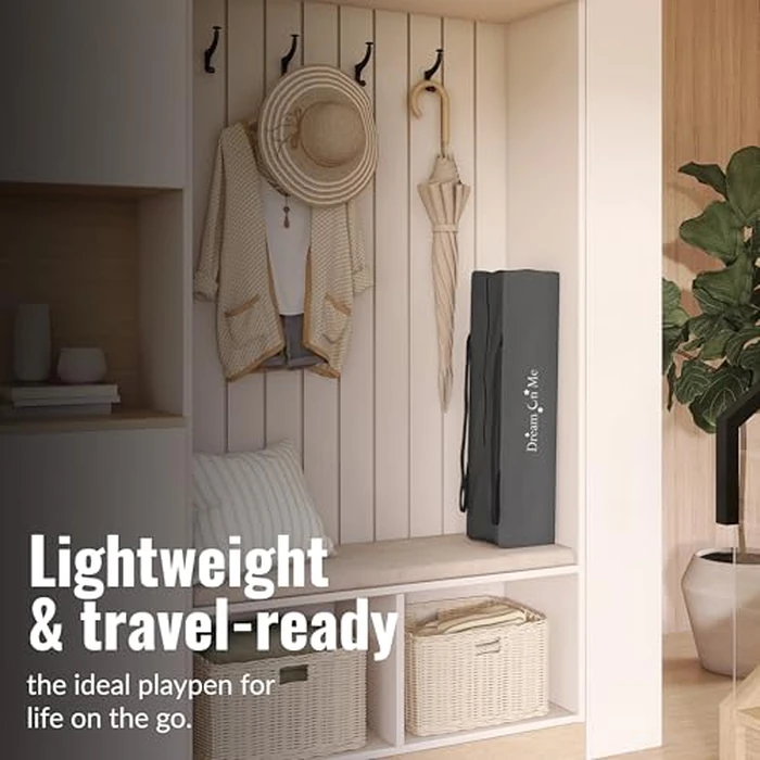 Dream On Me Nest Portable Baby Playard, Lightweight Foldable Travel Play & Nap Space with Carry Bag, Breathable Mesh Sides for Infants & Toddlers, Compact Indoor Outdoor Use, Grey by Dream On Me - Image 6