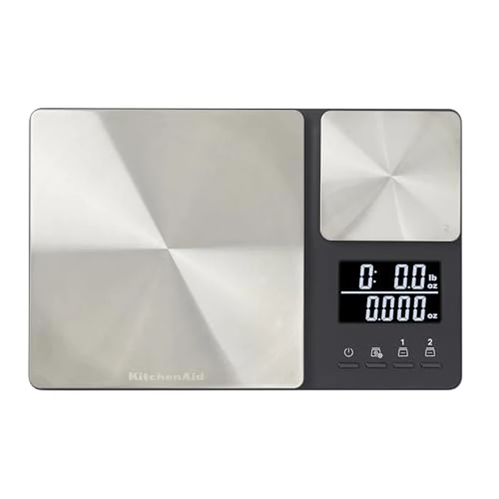 KitchenAid KQ909 Dual Platform Digital Kitchen and Food Scale, 11 pound capacity and Precision 16oz capacity, Black with Stainless Steel by KitchenAid - Used - Acceptable condition
