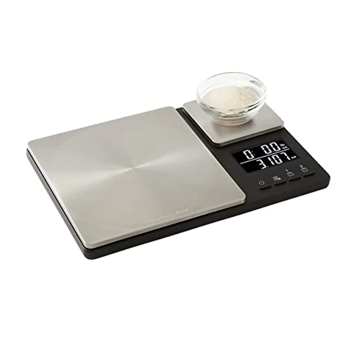 KitchenAid KQ909 Dual Platform Digital Kitchen and Food Scale, 11 pound capacity and Precision 16oz capacity, Black with Stainless Steel by KitchenAid - Image 7