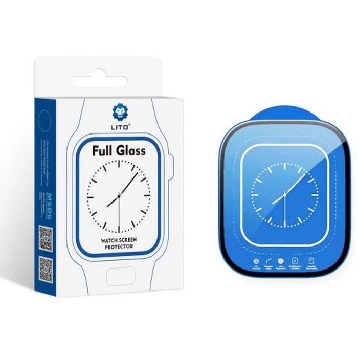 LITO S+ Full Glass Screen Protector for Apple Watch Ultra (49mm) - Clear/Black by LITO - Image 3