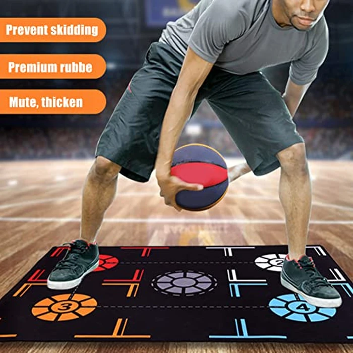 Basketball Training Mat,Non Slip Rubber Dribble Control Footstep Mat Sports Auxiliary Props Player Equipment by Dilwe - Image 5