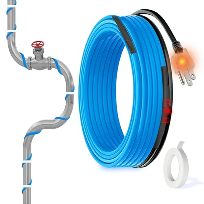 MAXKOSKO 35 Ft. 120 V Water Pipe Heat Cable for Pipe Freeze Protection, Self-Regulating Heating Cable for Metal and Plastic Pipes, Energy-Saving Heat Tape for Water Pipes Keeps Water Flowing at -40 degreesF by MAXKOSKO - Used - Very Good condition - CA$37.79