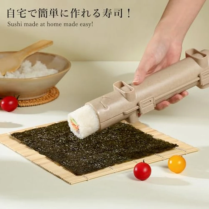 Delamu Sushi Making Kit, 20 in 1 Bazooka Roller Kit with Chef’s Knife, Bamboo Mats, Rice Mold, Temaki Sushi Mats, Rice Paddle, Spreader, Chopsticks, Sauce Dishes, Guide Book by Delamu - Image 2