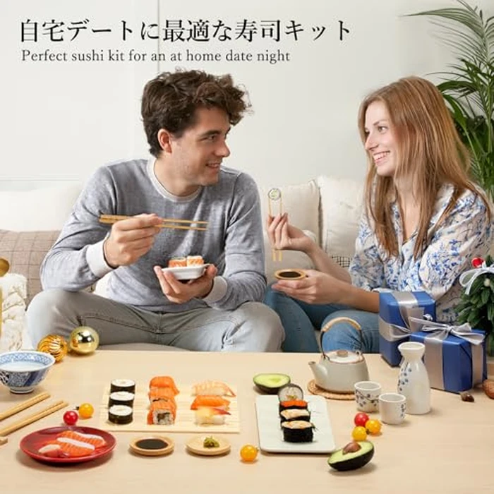 Delamu Sushi Making Kit, 20 in 1 Bazooka Roller Kit with Chef’s Knife, Bamboo Mats, Rice Mold, Temaki Sushi Mats, Rice Paddle, Spreader, Chopsticks, Sauce Dishes, Guide Book by Delamu - Image 5