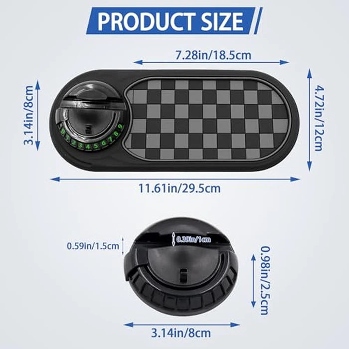 Multifunction Car Anti-Slip Mat Auto Phone Holder, Rotatable Car Anti Slip Mat Phone Holder with Temporary Parking Number, Universal Dashboard Sticky Pad for Phone Glasses Keys (Black) by Roucerlin - Image 2