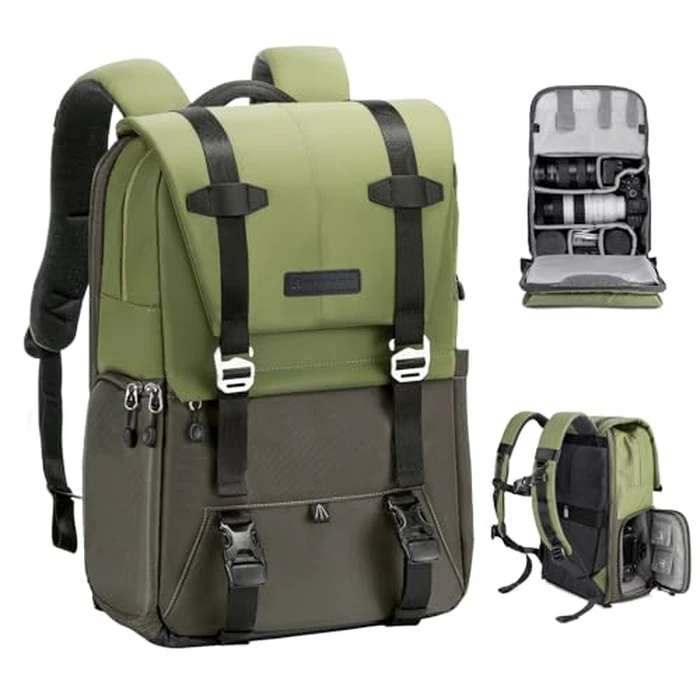 K&F CONCEPT Camera Backpack, Camera Bags for Photographers Large Capacity Camera Case with Raincover,15-15.6 Inch Laptop Compartment Compatible for Canon/Nikon/Sony/DJI Mavic Drone(Backpack 20L) by K&F CONCEPT - Used - Like New condition - US$72.59