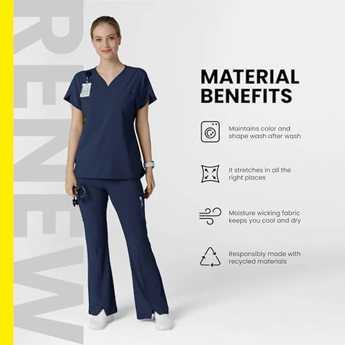 Women's High Waist Slim Leg Scrub Pant, Olive, M P by WINK - Image 6