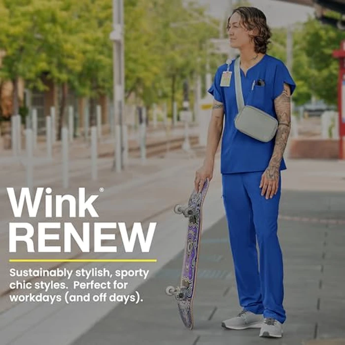 Women's High Waist Slim Leg Scrub Pant, Olive, M P by WINK - Image 7