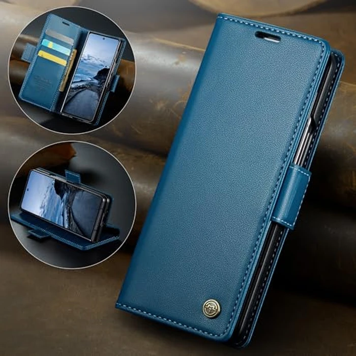 Taneny Designed for Samsung Galaxy Z Fold 7 Case (2025) ,PU Leather Wallet Flip Folio Case with Card Holder RFID Blocking Kickstand Shockproof Phone Cover for Samsung Galaxy Z Fold 7 5G (Blue) by Taneny - Image 9