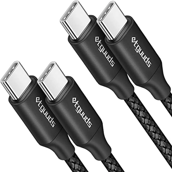 etguuds Long USB C to USB C Cable 12ft, 2-Pack, 60W USBC to USBC, Type C to C Charger Cord Fast Charging for iPhone 17 16 15 Pro Max Plus Air 16e, for MacBook/iPad, Samsung Galaxy S25 S24, Pixel by etguuds - Used - Very Good condition - US$14.17