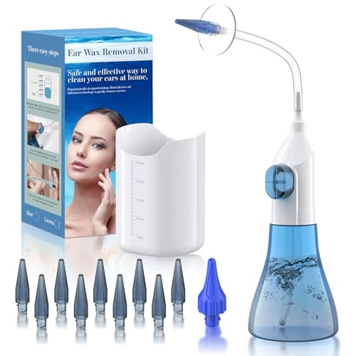 Ear Wax Removal, Ear Cleaner, Ear Wax Removal Kit, Ear Wax Removal Tool, Manual Ear Irrigation Flushing System, Ear Cleaning Kit for Adults & Kids by WEUANY - Used - Like New condition - US$18.99