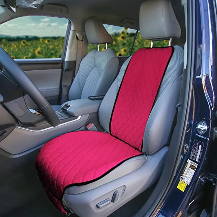 FH Group Car Seat Cushion - Neosupreme Single Front Seat Cover with Front Pockets, Airbag Compatible, Universal Fit Car Seat Cushion for Driver or Passenger Seat, SUV, Truck, Sedan & Van - Pink by FH Group - Image 2