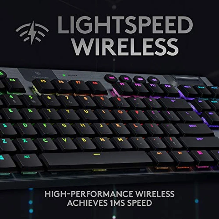 Logitech G915 TKL Tenkeyless Lightspeed Wireless RGB Mechanical Gaming Keyboard, Low Profile Switch Options, LIGHTSYNC RGB, Advanced Wireless and Bluetooth Support - Clicky (Renewed) by Logitech - Image 2
