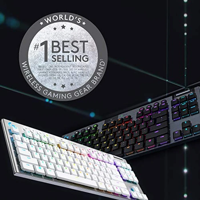 Logitech G915 TKL Tenkeyless Lightspeed Wireless RGB Mechanical Gaming Keyboard, Low Profile Switch Options, LIGHTSYNC RGB, Advanced Wireless and Bluetooth Support - Clicky (Renewed) by Logitech - Image 3
