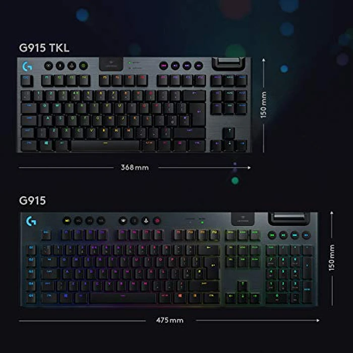 Logitech G915 TKL Tenkeyless Lightspeed Wireless RGB Mechanical Gaming Keyboard, Low Profile Switch Options, LIGHTSYNC RGB, Advanced Wireless and Bluetooth Support - Clicky (Renewed) by Logitech - Image 6