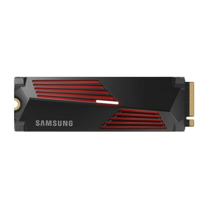 Samsung 990 PRO Heatsink NVMe M.2 SSD with Heatsink, 4TB, PCIe 4.0, 7450MB/s Read, 6900MB/s Write, Internal SSD with RGB for PC/Console Gaming and Video Editing, MZ-V9P4T0CW by Samsung - Image 1
