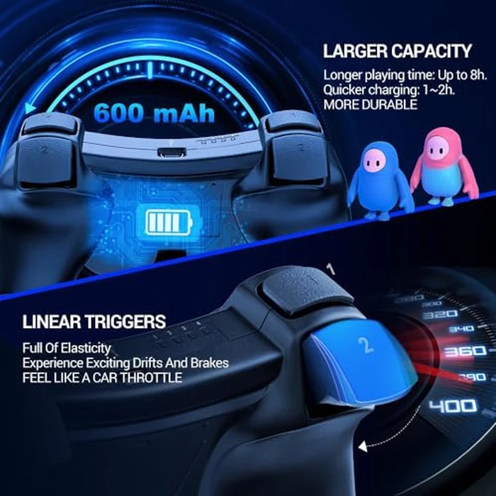 OKHAHA Controller 2 Pack for PS3 Wireless Controller for Sony Playstation 3, Double Shock 3, Bluetooth, Rechargeable, Motion Sensor, Remote for PS3 (With Stripes(Black + Black)) by OKHAHA - Image 4