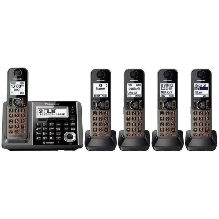 Panasonic KX-TG585 6.0 PLUS Expandable Digital Cordless Answering System - Black by Panasonic - Refurbished - Excellent condition - US$121.99