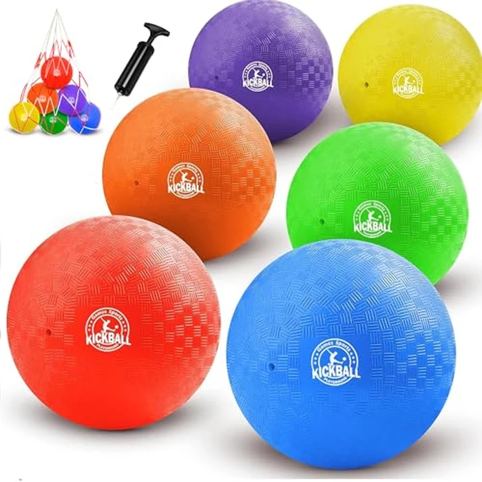 8.5 Inch Kickball Set, Dodgeballs 6 Pack,12 Pack,Playground Balls for Kids&Adults, Bouncy Balls Includes Pump and Storage Bag, Handball for Outdoor & Indoor Games, Boys and Girls Gift with Gift Box by COAMZPARTY - Image 1