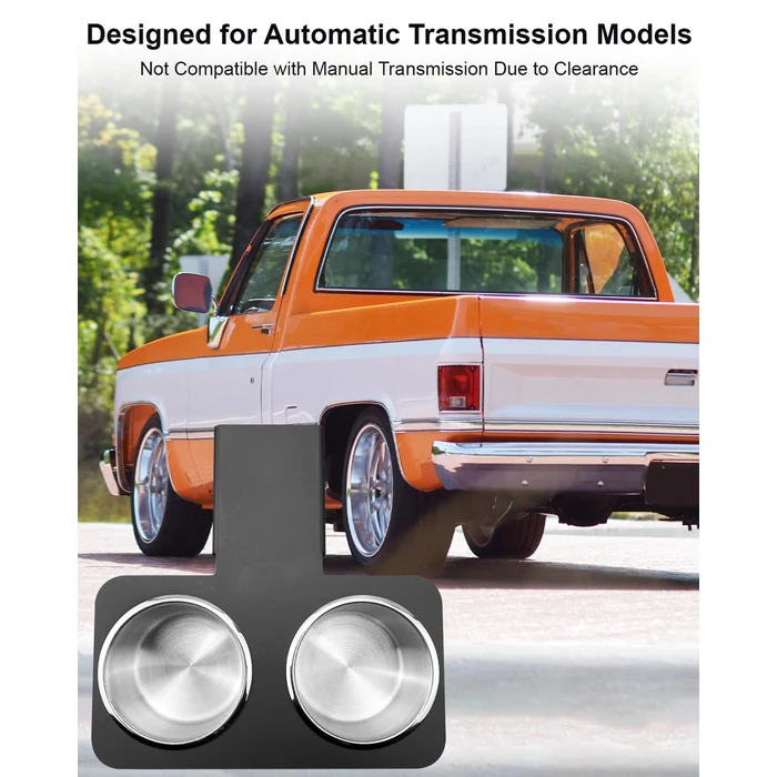 Truck Cup Holder Compatible with Chevy/GMC C/K 10/20/30 1973-1987, Detachable Center Drink Water Holder with Stainless Steel Cup Slots(Black) by WUMZIJ - Image 3