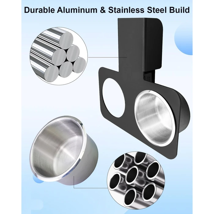 Truck Cup Holder Compatible with Chevy/GMC C/K 10/20/30 1973-1987, Detachable Center Drink Water Holder with Stainless Steel Cup Slots(Black) by WUMZIJ - Image 5