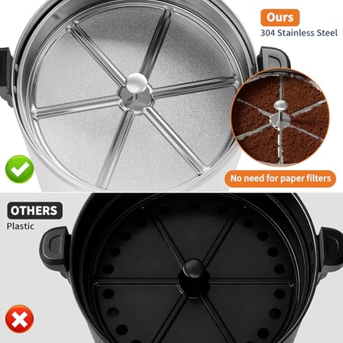 Garvee 12 L/80 Cups Coffee Urn-3.2 gal Double Wall Commerical Coffee Maker for Buffet Catering Wedding Gathering,Large Capacity Hot Coffee Dispenser,Stainless Steel Hot Water Urn-White by Garvee - Image 8