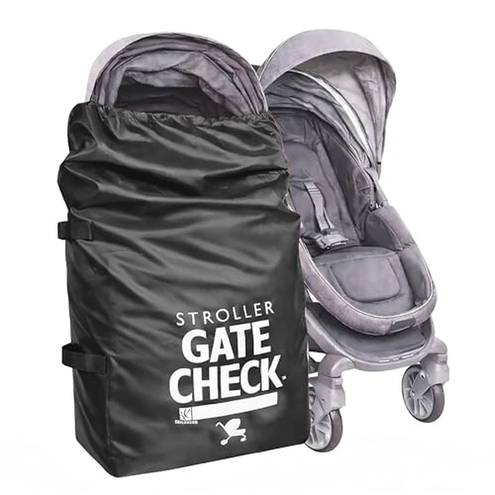 J.L. Childress Gate Check Bag for Single & Double Strollers - Stroller Bag for Airplane - Large Stroller Travel Bag for Airplane - Air Travel Stroller Bag - Black by J.L. Childress - Image 1