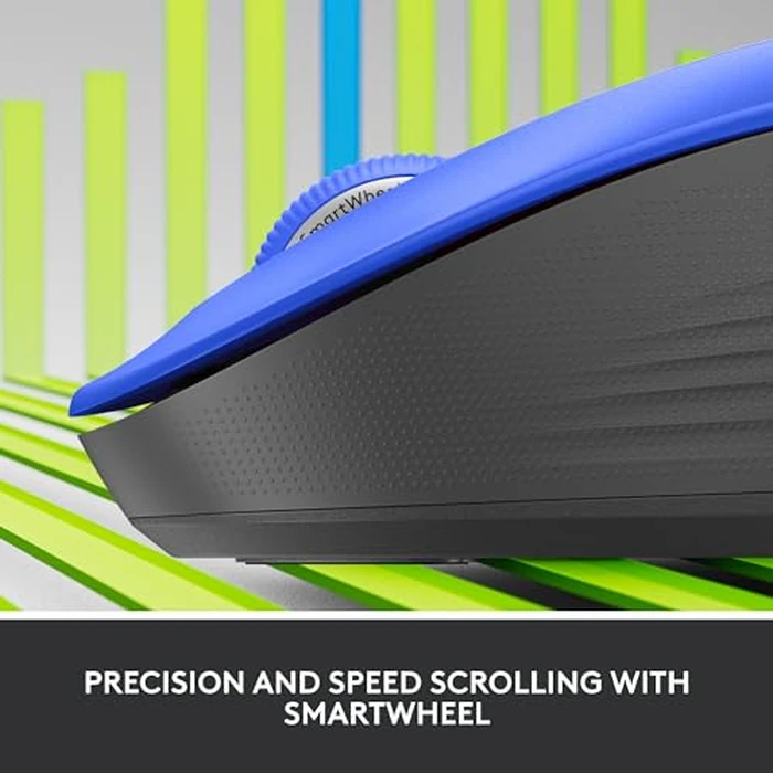 Logitech Signature M550 L Full Size Wireless Mouse - for Large Sized Hands, 2-Year Battery, Silent Clicks, Bluetooth, Multi-Device Compatibility - Blue by Logitech - Image 2