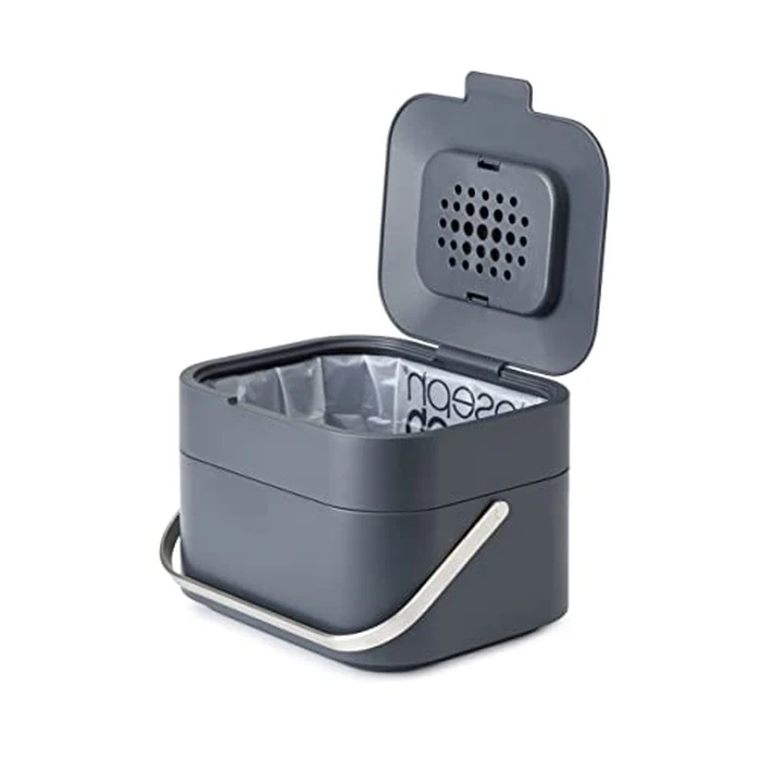 Joseph Joseph 30016 Intelligent Waste Compost Bin Food Waste Caddy with Odor Filter and Ventilation, 1 Gallon / 4 liters, Graphite by Joseph Joseph - Used - Acceptable condition - CA$29.49