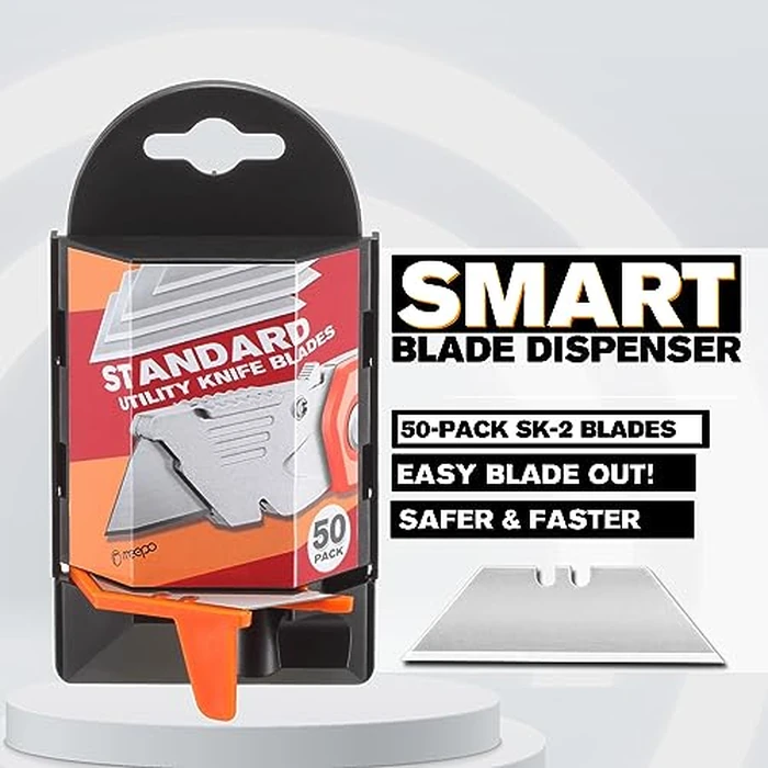 M MEEPO Box Cutter, 20-Pack Tough Folding Box Cutter Bulk for Heavy Duty Purpose, Razor Sharp Utility Knife Bulk, with Extra 50-Piece Blades, Can cut Drywall, Sheet Plastic, Linoleum, Boxes, Rope by M MEEPO - Image 4