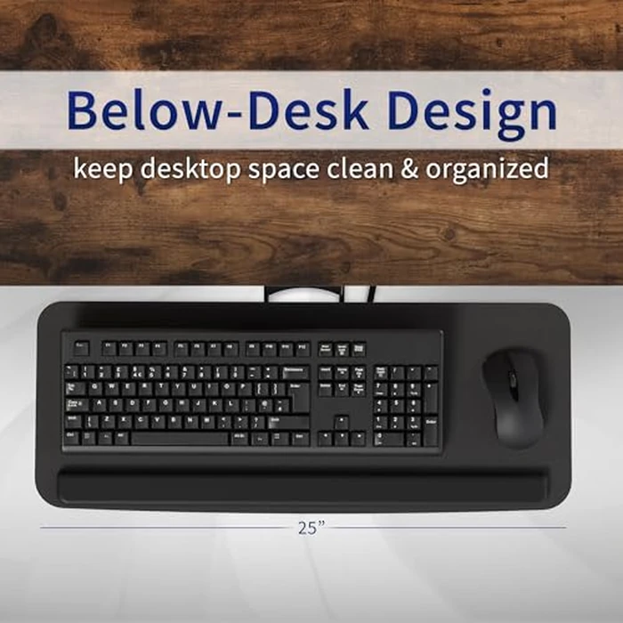 VIVO Adjustable Computer Keyboard & Mouse Platform Tray Ergonomic Under Table Desk Mount Drawer Underdesk Shelf (MOUNT-KB03B) by VIVO - Image 8