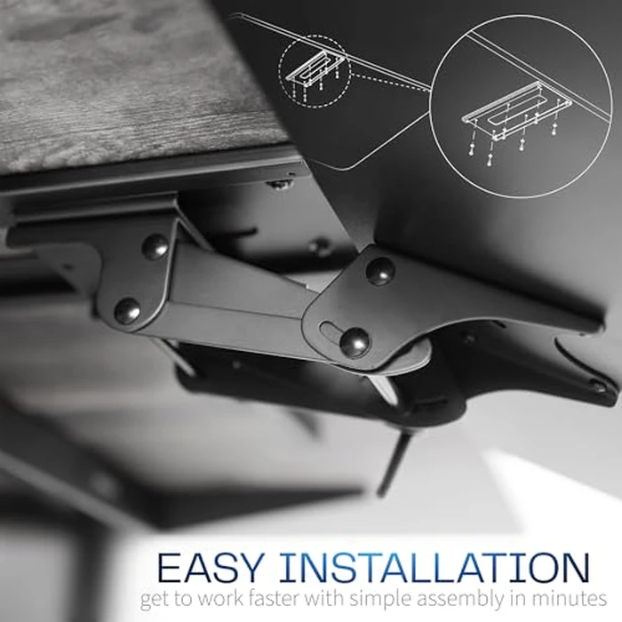 VIVO Adjustable Computer Keyboard & Mouse Platform Tray Ergonomic Under Table Desk Mount Drawer Underdesk Shelf (MOUNT-KB03B) by VIVO - Image 9