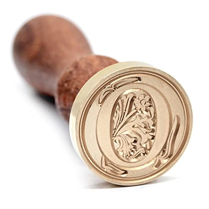 TELOSMA Sealing Wax Stamp Letter O,Vintage Retro Brass Head Wooden Handle - For Home made by TELOSMA - Used - Acceptable condition - CA$8.56