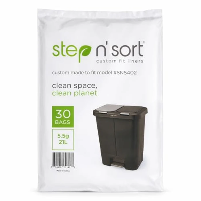 Step N' Sort 2 x 5.5 Gallon, Dual Trash and Recycling Bin with Slow Close Lid, White, 40 Liter (SNS402-W) by Step N' Sort - Image 3