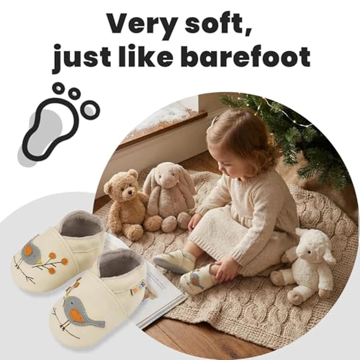 YALION Baby Moccasins - Soft Toddler Walking Shoes for Boys & Girls, Non-Slip Infant Slippers for First Steps (12-18 Months, White line Bird) by YALION - Image 5