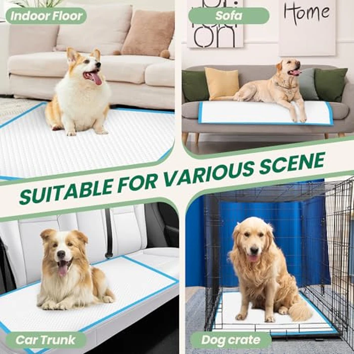 100 Count Large Dog & Cat Puppy Pee Pads - 28"x30" Absorbent Potty Training Pads | Leakproof Quick-Dry Disposable Pet Pads for Puppies, Dogs & Cats | Indoor, Outdoor, Litter Box, Housebreaking Use by IMMCUTE - Image 4