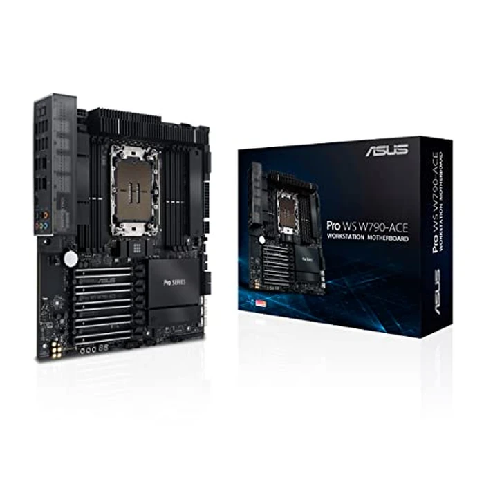 ASUS Pro WS W790-ACE Intel W790 (LGA 4677) CEB Motherboard, 5xPCIe 5.0x16 Slots, M.2 PCIe 4.0 Slots, 12+1+1 DrMOS, DDR5 R-DIMM, Dual 10G & 2.5G Ethernet,Front and Rear USB 3.2 Gen 2x2 Type-C by Asus - Used - Very Good condition - CA$524.45