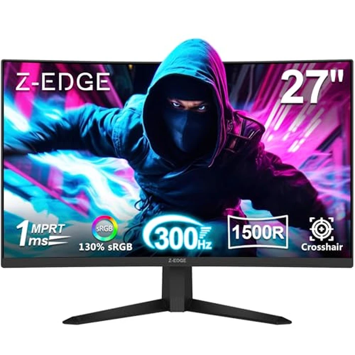 Z-Edge 27 inch Curved Gaming Monitor, FHD 1080P 300Hz 280Hz 240Hz Curved Monitor 1500R Computer Monitor, MPRT 1ms Monitor, FreeSync, Low Blue Light,16.7M Colors, UG27S 2X DP and 2X HDMI by Z Z-EDGE - Used - Like New condition - US$132.99