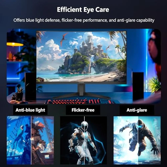 Z-Edge 27 inch Curved Gaming Monitor, FHD 1080P 300Hz 280Hz 240Hz Curved Monitor 1500R Computer Monitor, MPRT 1ms Monitor, FreeSync, Low Blue Light,16.7M Colors, UG27S 2X DP and 2X HDMI by Z Z-EDGE - Image 8