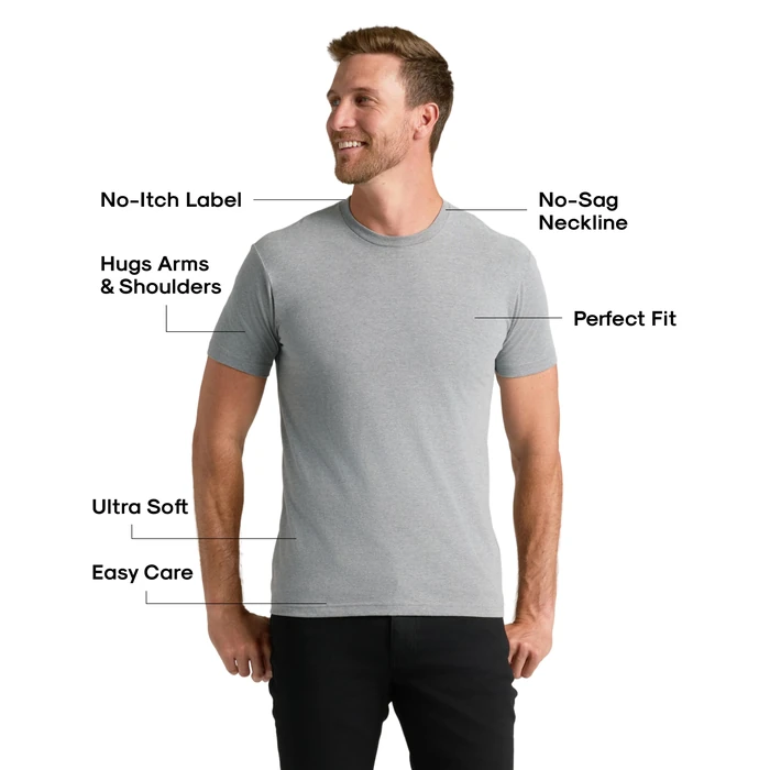 True Classic Mens T-Shirts - Short Sleeve Crew Neck T Shirts for Man, Cotton Blend Plain Novelty Men's T-Shirts, Pack of 3, Variety, L by True Classic - Image 3