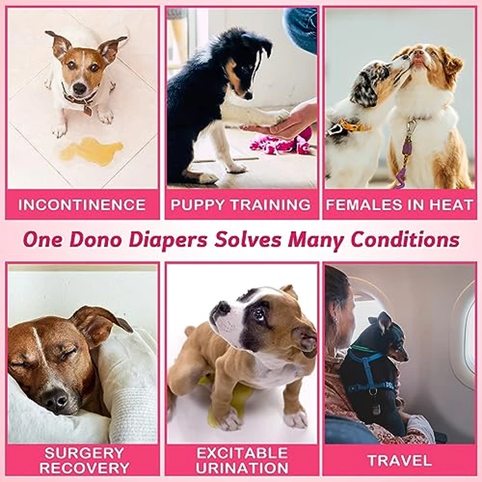 Dono Disposable Pet Diapers for Female Dogs Super Absorbent Soft Heating and Pee Puppy Diapers Female Liners, Including 20pcs XXS Diapers for Dogs and Cats by Dono - Image 6