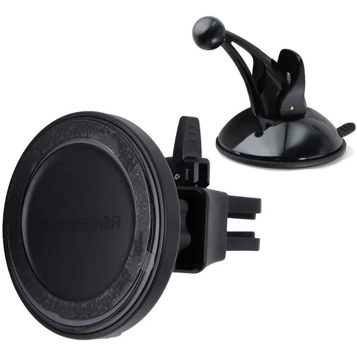 PureGear 15W Magnetic Car Mount Wireless Charger with Vent Clip + Suction Mount - Black by PureGear - Refurbished - Excellent condition - US$8.75