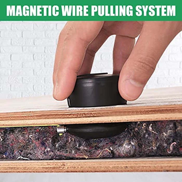 Zezzo Magnetic Wiremag Puller,Wire Puller Tool,Fish Tape Wire Pulling System,Wire Cable Wire Fishing Tools Coaxial Electrical Fish Tape Pull Push Kit Behind Indoor Home Office Outdoor Garden Walls by Zezzo - Image 2