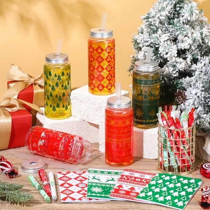 AmazingSpark 72 Pcs Christmas Employee Gifts Bulk 13.5 oz Christmas Cups with Lids Straws Xmas Notebooks Ballpoint Pens Set for Office Teacher Staff Team Gift Xmas Holiday Party Supplies by AmazingSpark - Image 7
