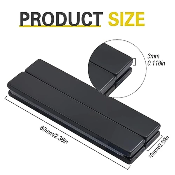LOVIMAG Strong Bar Magnets, Waterproof Strong Neodymium Magnets with Epoxy Coating and Double- Sided Adhesive for Shower Door,Fridge, Scientific,Office Etc, 60 x 10 x 3 mm, Pack of 24 by LOVIMAG - Image 3
