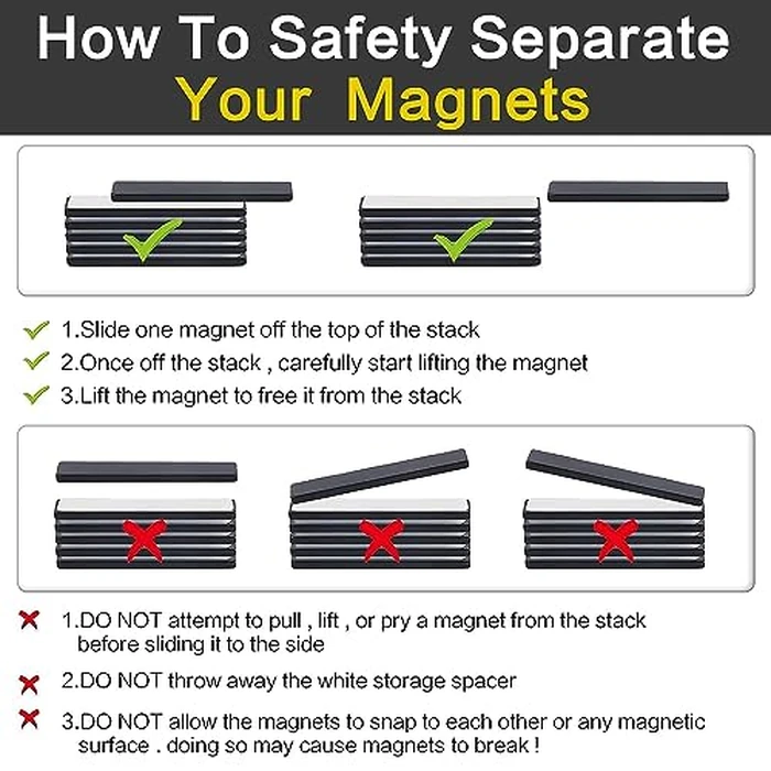 LOVIMAG Strong Bar Magnets, Waterproof Strong Neodymium Magnets with Epoxy Coating and Double- Sided Adhesive for Shower Door,Fridge, Scientific,Office Etc, 60 x 10 x 3 mm, Pack of 24 by LOVIMAG - Image 5
