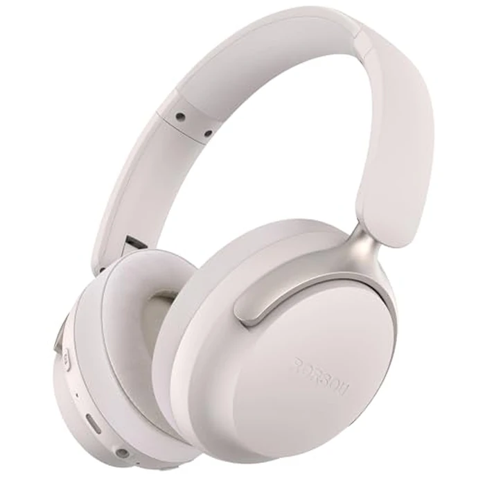 RORSOU B8 Bluetooth Headphones Over Ear, 6 EQ Music Modes and 50H Playtime Deep Bass Wireless Headphones with Mic, Lightweight Folding HiFi Stereo Headset for iPad/Travel/Tablet/PC/Home Grey by RORSOU - Image 1