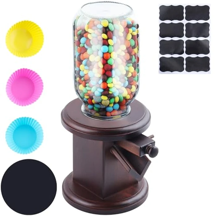 Wunzkii Wooden Candy Dispenser, Cereal Dispenser Countertop, Candy Containers & Storage, Versatile Snack Storage Machine, Suitable for Candy Bean, Cereal, M&M's, Peanuts by Wunzkii - Used - Very Good condition - US$33.51